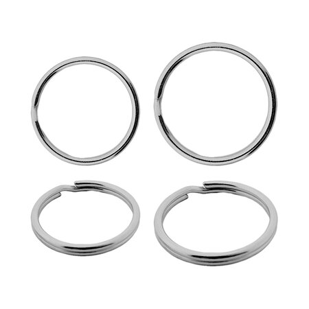 Platte Zilverkleurige Gehard Stalen Sleutelringen 10 stuks