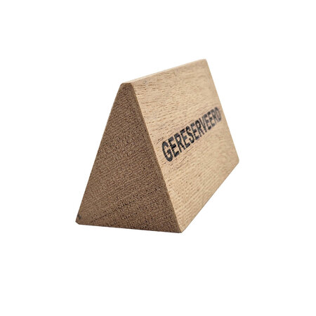 Gereserveerd bordje van eikenhout 110x57mm - per 1 stuk
