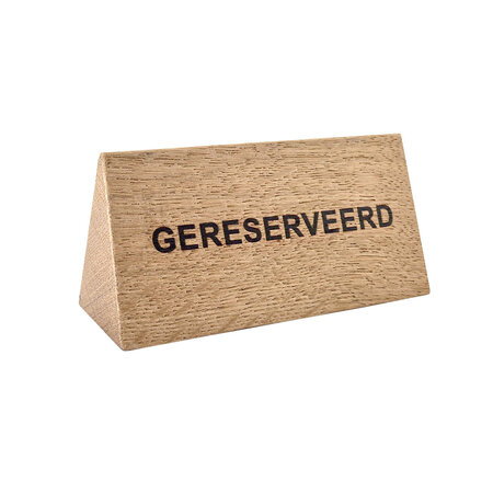 Gereserveerd bordje van eikenhout 110x57mm - per 1 stuk