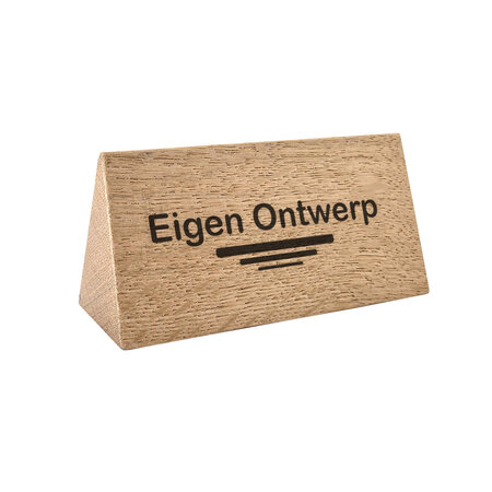 Tafelbordje van eikenhout 110x57mm met eigen ontwerp - per 1 stuk