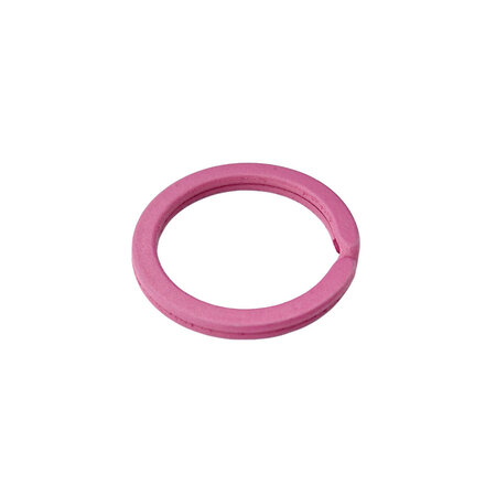 Platte Roze Stalen Sleutelringen 10 stuks