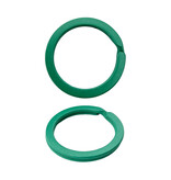 Platte Groene Stalen Sleutelringen 10 stuks