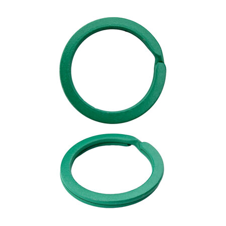 Platte Groene Stalen Sleutelringen 10 stuks