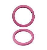 Platte Roze Stalen Sleutelringen 100 stuks