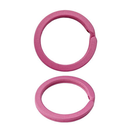 Platte Roze Stalen Sleutelringen 100 stuks