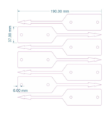 Blanco autolabel of werkplaatslabel met rattenstaart 190x37mm beschrijfbaar wit - per 500 stuks