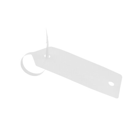 Blanco autolabel of werkplaatslabel met rattenstaart 190x37mm beschrijfbaar wit - per 500 stuks