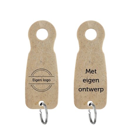 Sleutellabel E8 met eigen ontwerp gemaakt van houtvezel en biologisch afbreekbaar - per 1 stuk