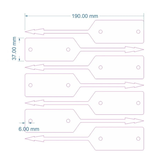 Blanco autolabel of werkplaatslabel met rattenstaart 190x37mm beschrijfbaar rood - per 500 stuks