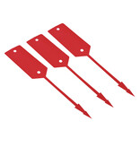 Blanco autolabel of werkplaatslabel met rattenstaart 190x37mm beschrijfbaar rood - per 500 stuks