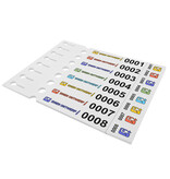 CombiCraft Sleufetiketten met eigen ontwerp en nummering 250x25mm met afscheurstrook - per 200 etiketten