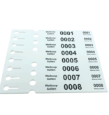 CombiCraft Sleufetiketten met eigen ontwerp en nummering 250x25mm met afscheurstrook - per 200 etiketten