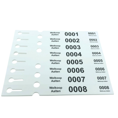 CombiCraft Sleufetiketten met eigen ontwerp en nummering 250x25mm met afscheurstrook - per 200 etiketten
