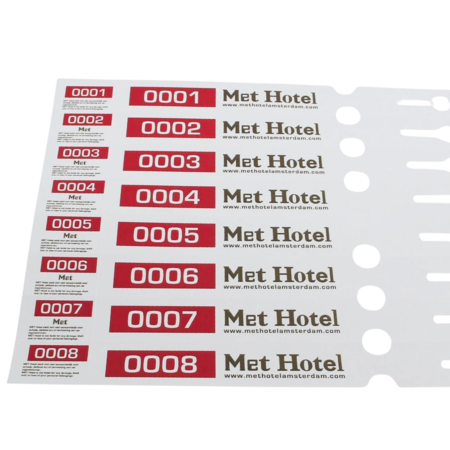 CombiCraft Sleufetiketten met eigen ontwerp en nummering 250x25mm met afscheurstrook - per 200 etiketten