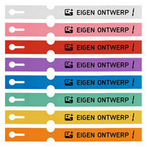 Sleufetiketten 250x25mm eigen ontwerp 4-baans