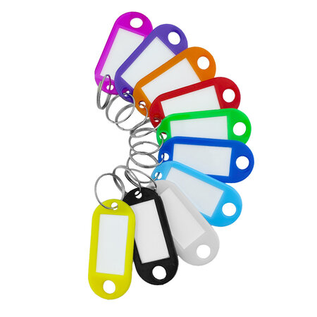 Sleutellabels met inschuifpapier 48x22mm in meerdere kleuren - per 100 stuks