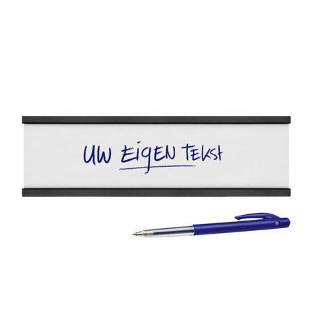Magnetische etikethouder 100x30mm inclusief papierstrook - per 1 stuk