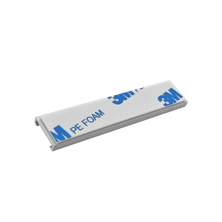 Zelfklevende etikethouders of labelhouders 65x15mm smal van aluminium - per 1 stuk