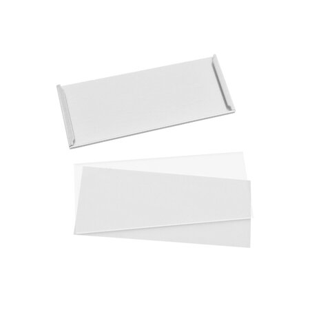 Zelfklevende etikethouders of labelhouders 75x30mm van aluminium - per 1 stuk
