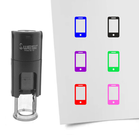 Stempel of Stempeltje van een Smartphone of Telefoon - afdruk ca 10mm