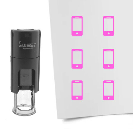 Stempel of Stempeltje van een Smartphone of Telefoon - afdruk ca 10mm
