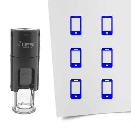 Stempel of Stempeltje van een Smartphone of Telefoon - afdruk ca 10mm