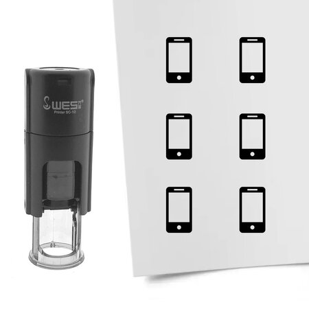 Stempel of Stempeltje van een Smartphone of Telefoon - afdruk ca 10mm
