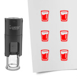 Stempel of stempeltje van een glas water 10mm rond - per 1 stuk