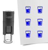 Stempel of stempeltje van een glas water 10mm rond - per 1 stuk