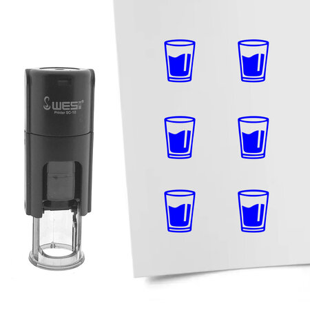 Stempel of stempeltje van een glas water 10mm rond - per 1 stuk