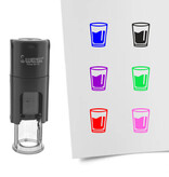 Stempel of stempeltje van een glas water 10mm rond - per 1 stuk