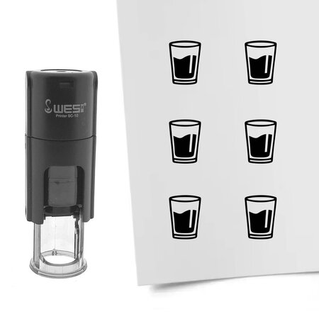 Stempel of stempeltje van een glas water 10mm rond - per 1 stuk