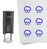 Stempel of stempeltje regen 10mm rond  - per 1 stuk