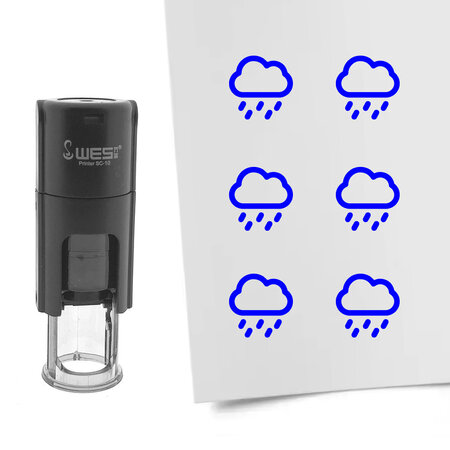 Stempel of stempeltje regen 10mm rond  - per 1 stuk