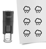 Stempel of stempeltje regen 10mm rond  - per 1 stuk