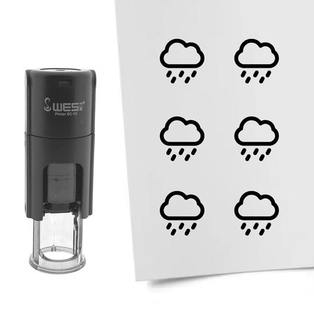 Stempel of stempeltje regen 10mm rond  - per 1 stuk