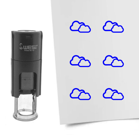 Stempel of stempeltje bewolkt 10mm rond  - per 1 stuk