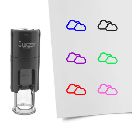 Stempel of stempeltje bewolkt 10mm rond  - per 1 stuk
