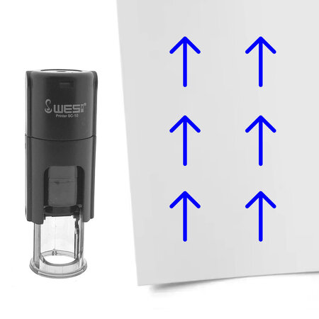 Stempel of stempeltje pijl 10mm rond  - per 1 stuk