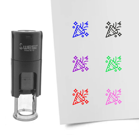 Stempel of stempeltje confetti 10mm rond  - per 1 stuk