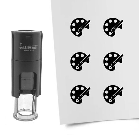 Stempel of stempeltje schilderspalet 10mm rond  - per 1 stuk