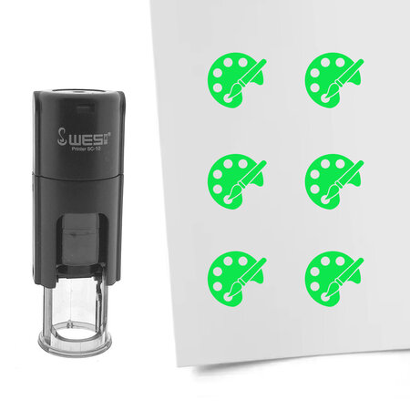 Stempel of stempeltje schilderspalet 10mm rond  - per 1 stuk