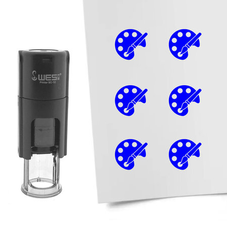 Stempel of stempeltje schilderspalet 10mm rond  - per 1 stuk