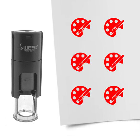 Stempel of stempeltje schilderspalet 10mm rond  - per 1 stuk