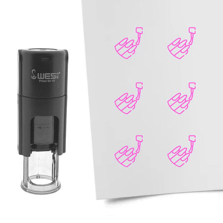 Stempel of stempeltje gelakte nagels 10mm rond  - per 1 stuk