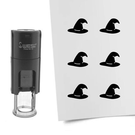 Stempel of stempeltje heksenhoed 10mm rond  - per 1 stuk