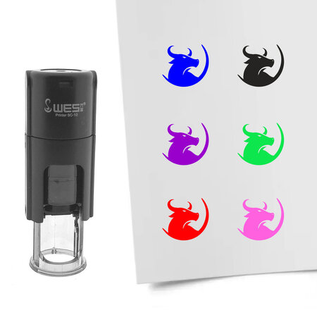 Stempel of stempeltje stier 10mm rond  - per 1 stuk