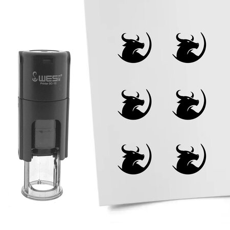 Stempel of stempeltje stier 10mm rond  - per 1 stuk