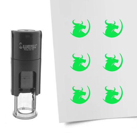 CombiCraft Stempel of stempeltje stier 10mm rond  - per 1 stuk