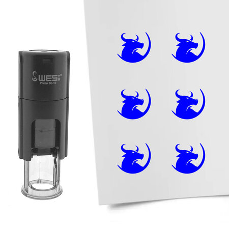 Stempel of stempeltje stier 10mm rond  - per 1 stuk